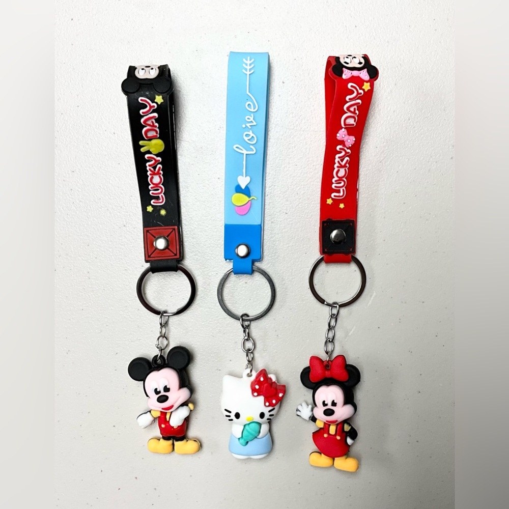 Mickey and Hello Kitty Keychains